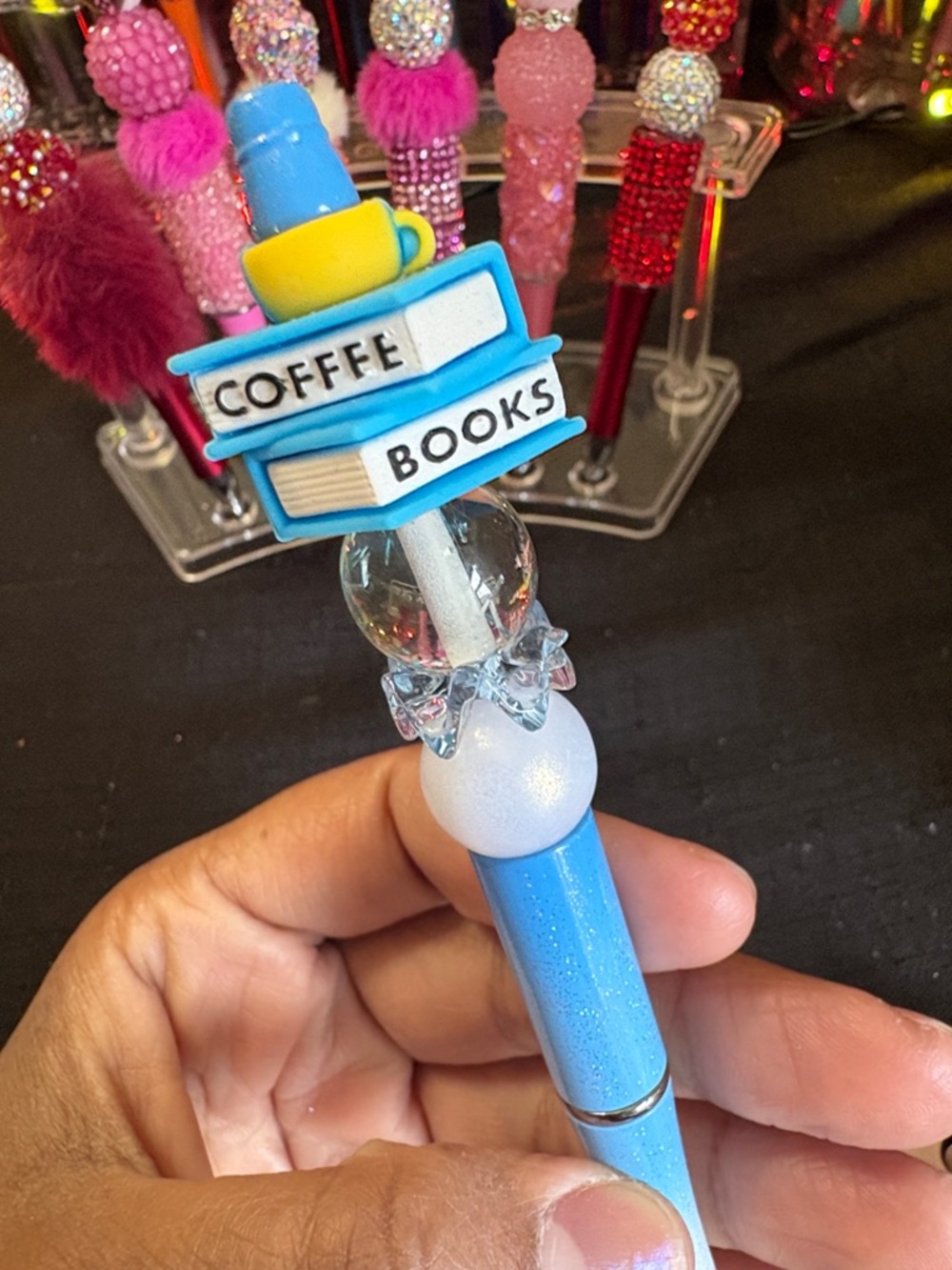 Blue 'Coffee Books' Decorative Pen